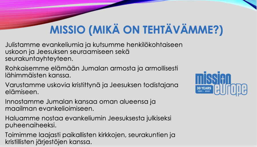 Hengellisen järjestön tehtävä